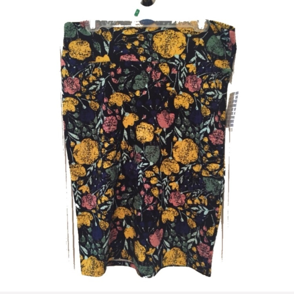 ⛱️LulaRoe - Navy Multicolor Floral Cassie Pencil Skirt - L